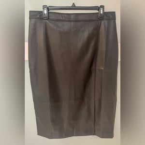 Ann Taylor black faux leather skirt size 12